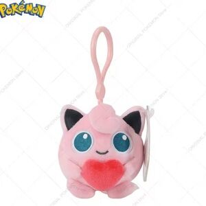 Pokemon Pink Jigglypuff Heart Plush Bagtag: Keytag